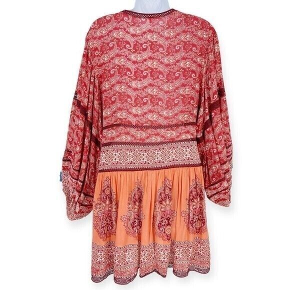 FREE PEOPLE NWT Luna Scarf Print Tunic Top/Dress- size S -‎ Boho Flowy Indie - Picture 4 of 8